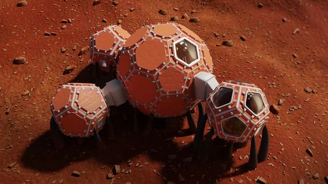 The interconnected pods could house a team of astronauts. Image via NASA