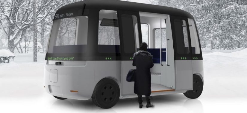 A passenger ready to get on the shuttle bus. Image via Sensible 4